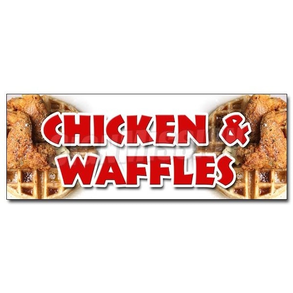 CHICKEN & WAFFLES DECAL sticker fried tenders soul food collards homemade, D-36 Chicken & Waffles